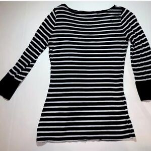INC International Concepts Black/White Striped Pullover Top XL